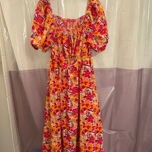 SHEIN Floral Maxi Dress - Pink, Yellow, Red